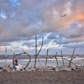 取景：新西兰HOKITIKA海边的标志，早晨的晨光
曝光：...