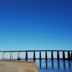 于南非乔治省，这条高桥是海边的一条废弃的火车道。...