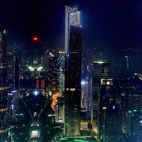 从广州塔俯瞰夜景  单反出图 后期凭借感觉拉了色调与去...