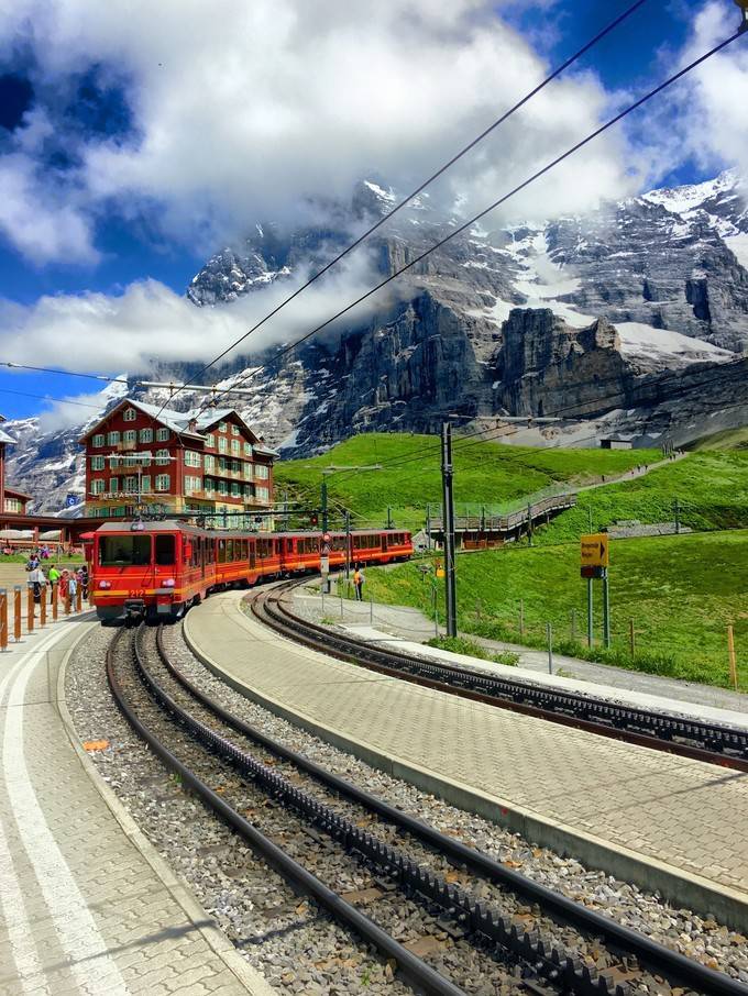 瑞士,雪山,火车.